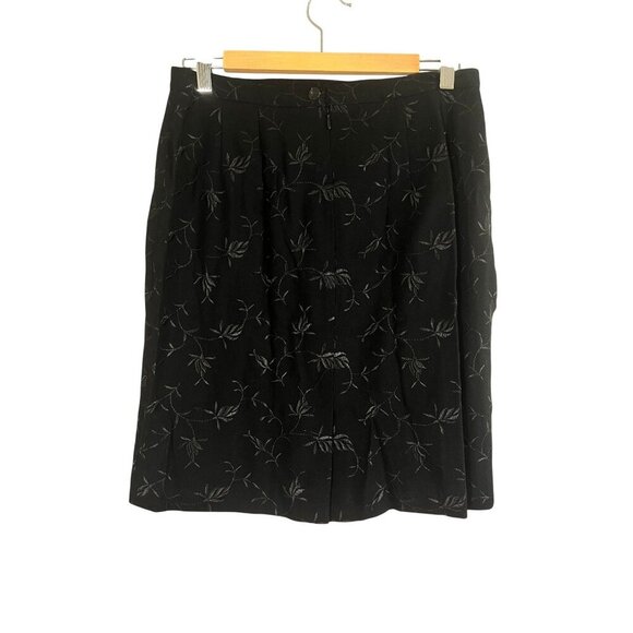 Gianni Dresses & Skirts - Retro Floral Wool Mini‎ Skirt Black 12 Boho Indie Folk Preppy Neutral Chic 80s